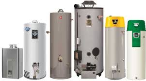 Various types and sizes of water heaters for residental and commercial use